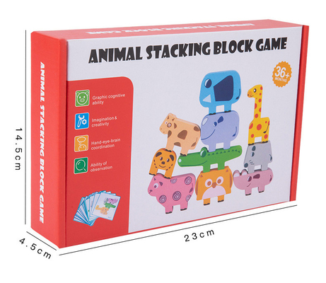 Le puzzle en bois de bloc de CPC joue la taille animale de pliage d'équilibre de musique