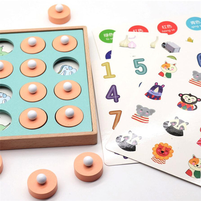 D'enfants de mémoire de match d'échecs de jeu puzzles 3D éducatifs en bois tôt