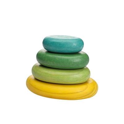 La pierre empilée par arc-en-ciel en bois de Montessori Jenga de bébé a équilibré empiler BPA libre