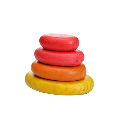 La pierre empilée par arc-en-ciel en bois de Montessori Jenga de bébé a équilibré empiler BPA libre