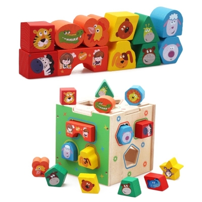 Résolution des problèmes géométrique en bois de développement de Toy Teaching Aid Baby Brain