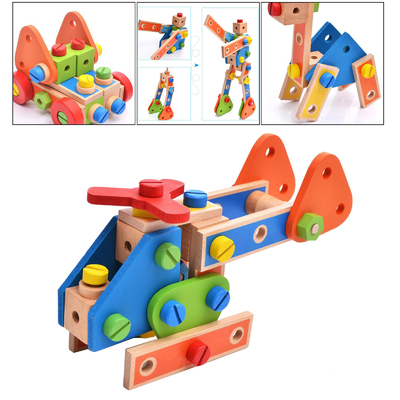 L'écrou en bois de bloc constitutif de Montessori joue la vis Toy Girls Boys Gift d'écrou