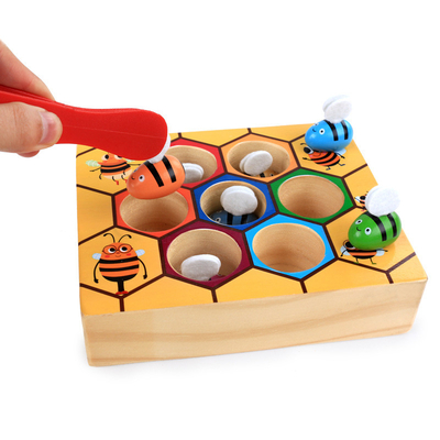Connaissance de Toy Intelligence Catch Bee Color de bébé de jeu de ruche de Montessori