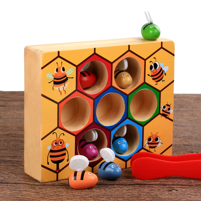 Connaissance de Toy Intelligence Catch Bee Color de bébé de jeu de ruche de Montessori