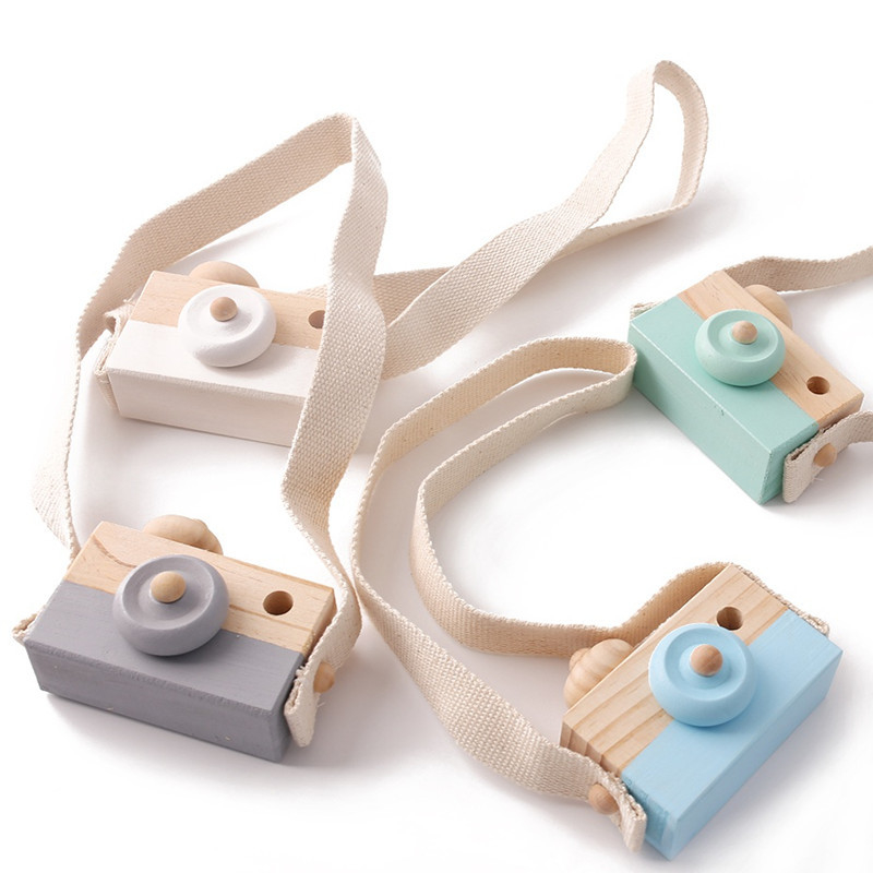 Faisons à 1Pc le bébé en bois que les jouets façonnent des jouets de Montessori de pendants en bois de caméra pour le cadeau actuel en bois de soins de Diy d'enfants