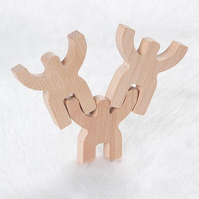 Jouets en bois arrondis de puzzle de forme pour améliorer la logique du