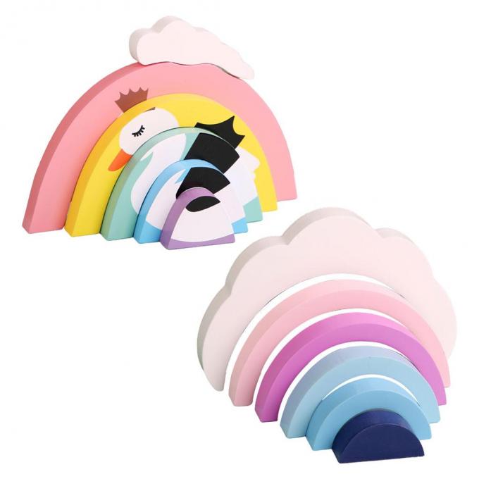 Blocs constitutifs colorés, arc-en-ciel éducatif 6 morceaux de Toy Brick pour des filles nouveau-nées