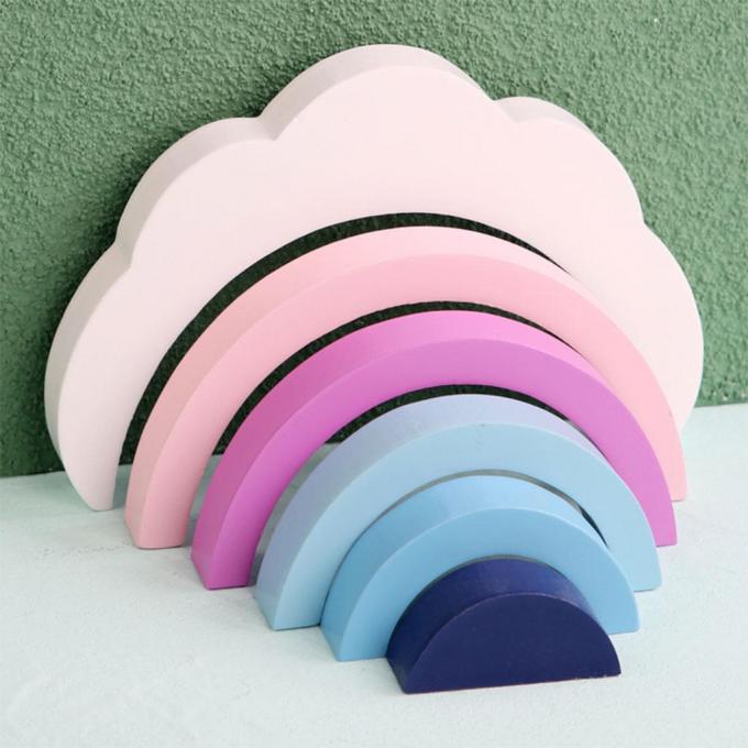 Blocs constitutifs colorés, arc-en-ciel éducatif 6 morceaux de Toy Brick pour des filles nouveau-nées