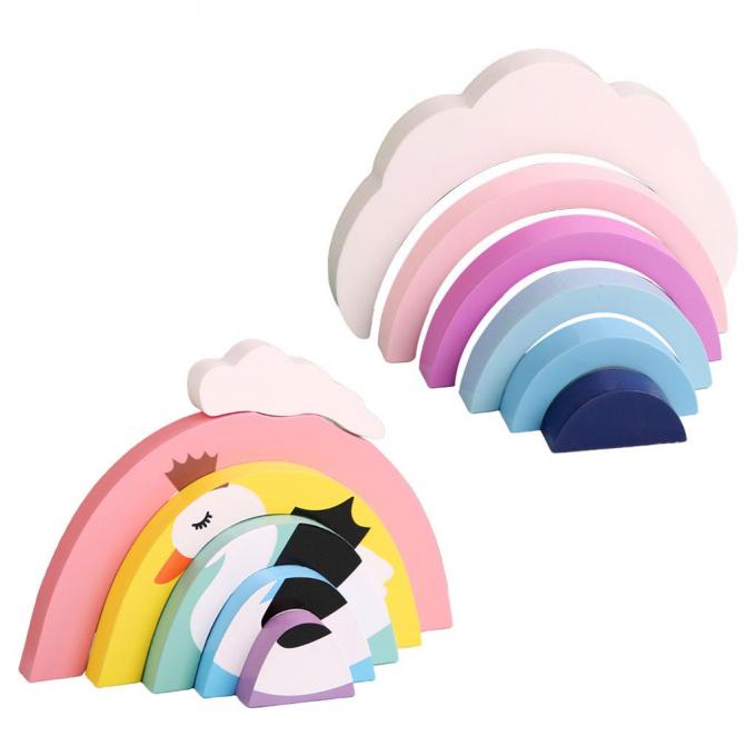 Blocs constitutifs colorés, arc-en-ciel éducatif 6 morceaux de Toy Brick pour des filles nouveau-nées