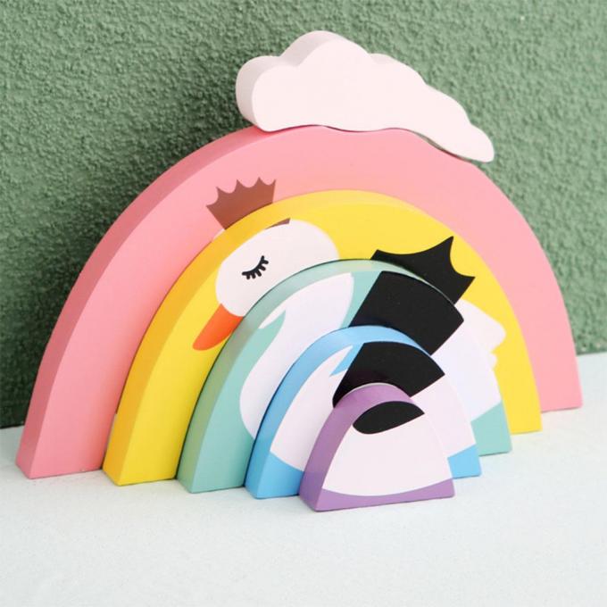 Blocs constitutifs colorés, arc-en-ciel éducatif 6 morceaux de Toy Brick pour des filles nouveau-nées