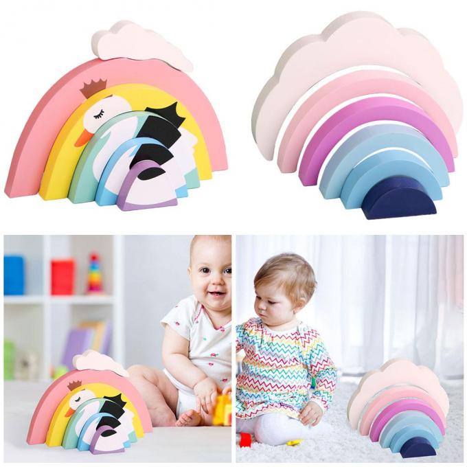 Blocs constitutifs colorés, arc-en-ciel éducatif 6 morceaux de Toy Brick pour des filles nouveau-nées